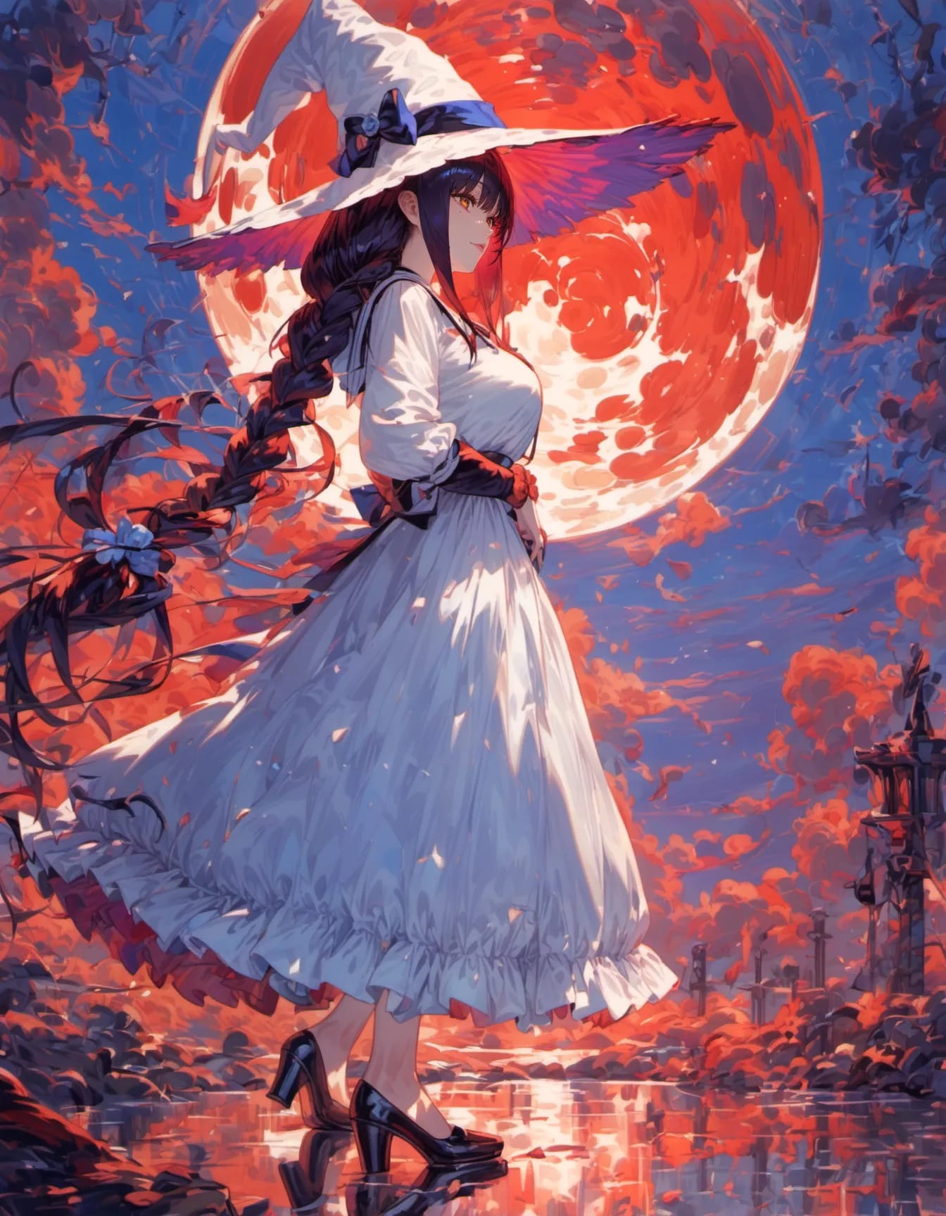 Beneath the Crimson Orbit | の人気AIイラスト・グラビア