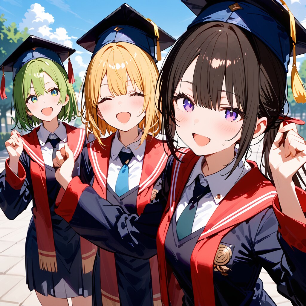 卒業式に臨む学生達