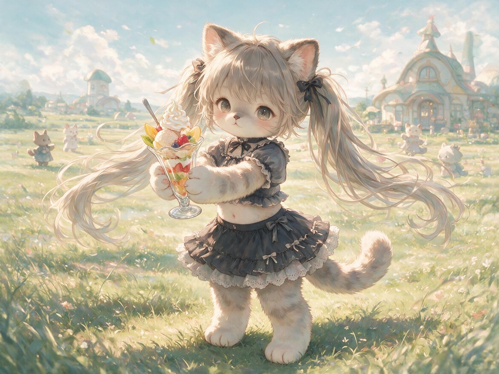 パフェにゃんこ