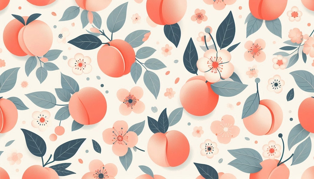 桃の壁紙的な絵