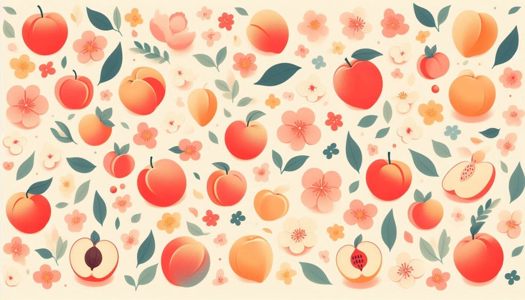 桃の壁紙的な絵