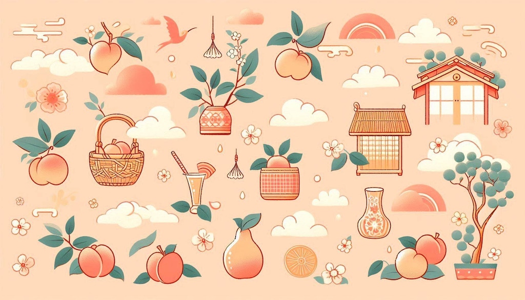 桃の壁紙的な絵