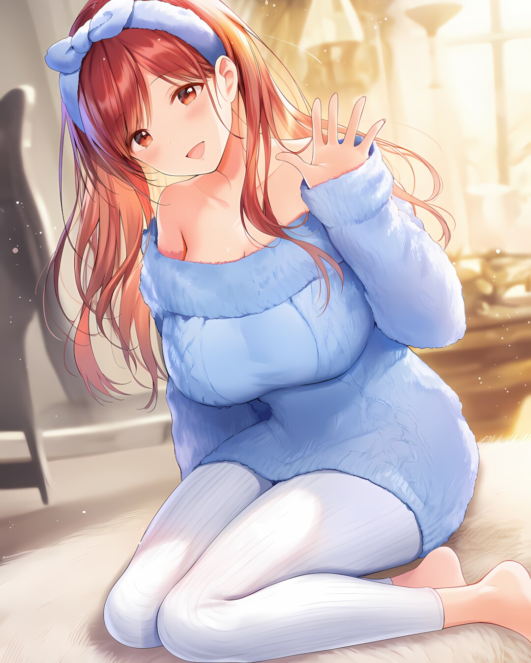 パステルブルーのもこもこでおやすみなさい🌙✨ノノカ