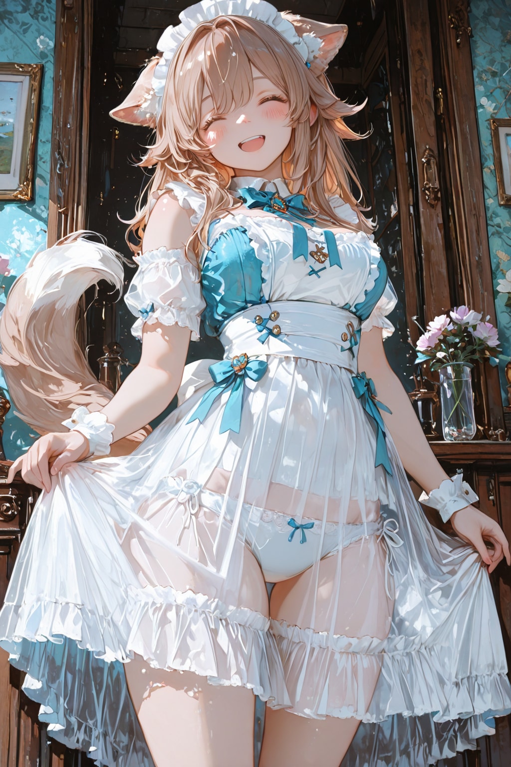 透け透けメイド制服