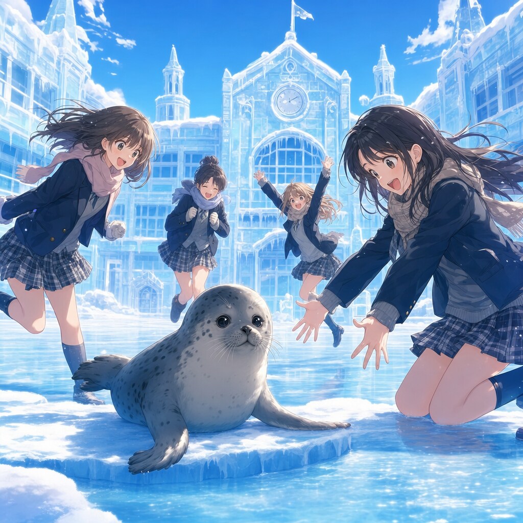 校庭のアザラシ