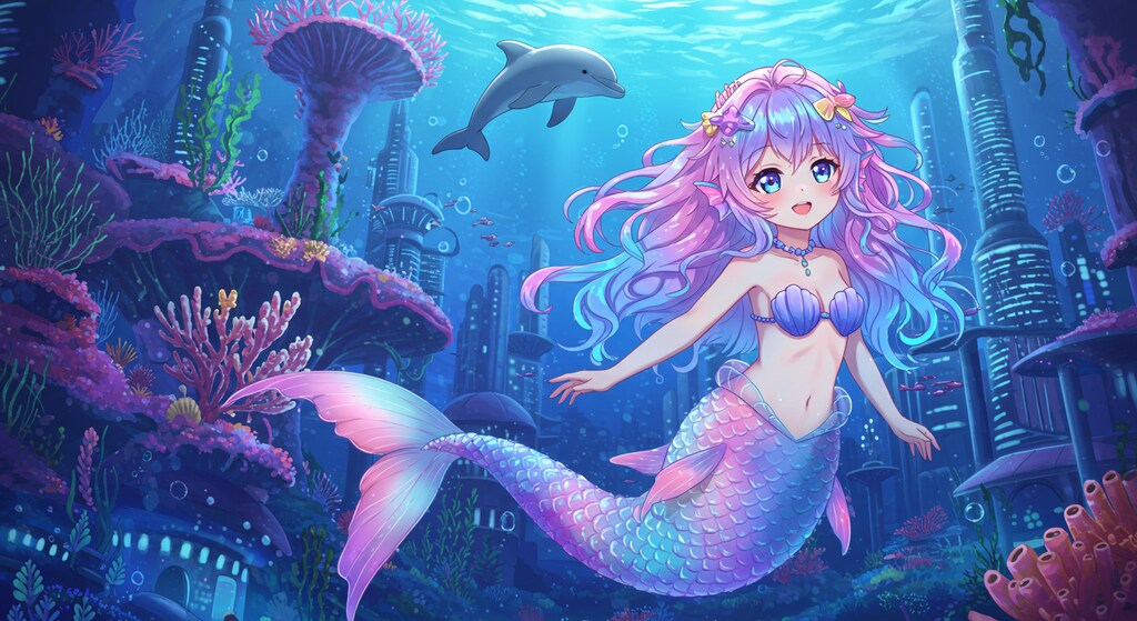 発光の人魚少女_ImageFX