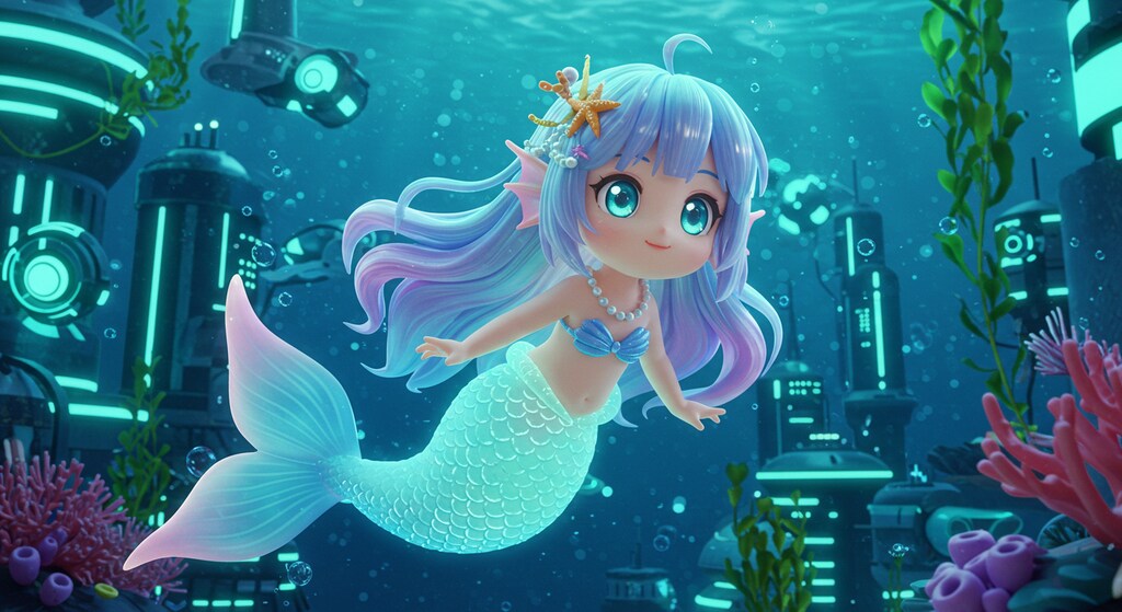 発光の人魚少女_ImageFX