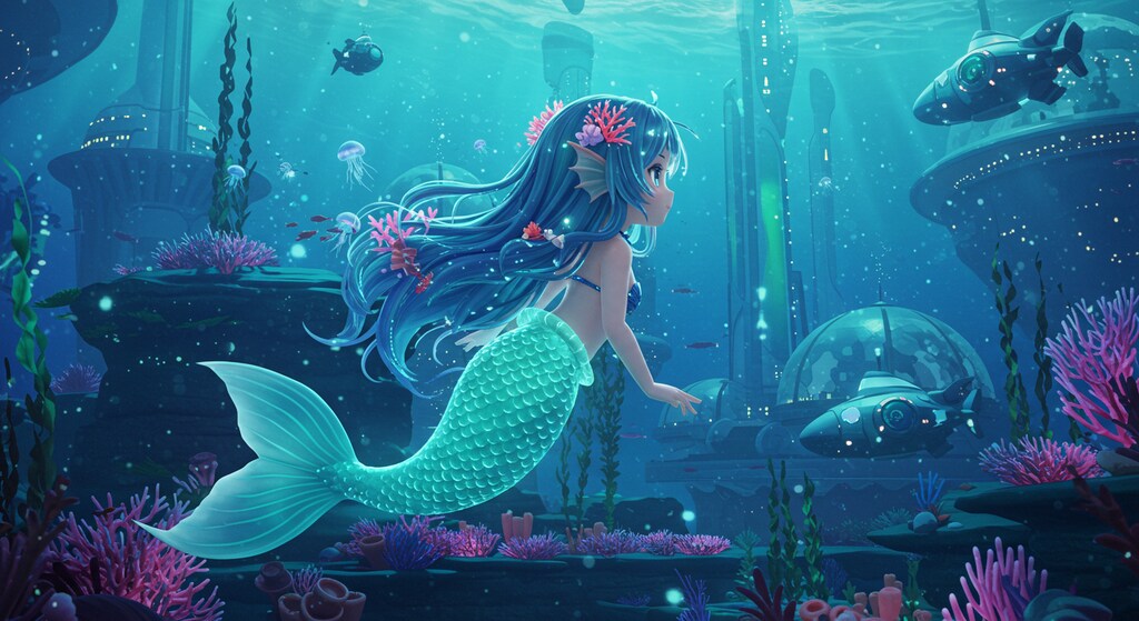 発光の人魚少女_ImageFX