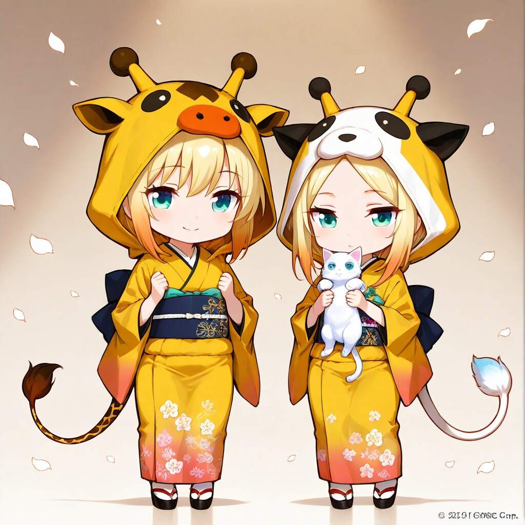 着物のアニマルフーディーちび子ちゃん