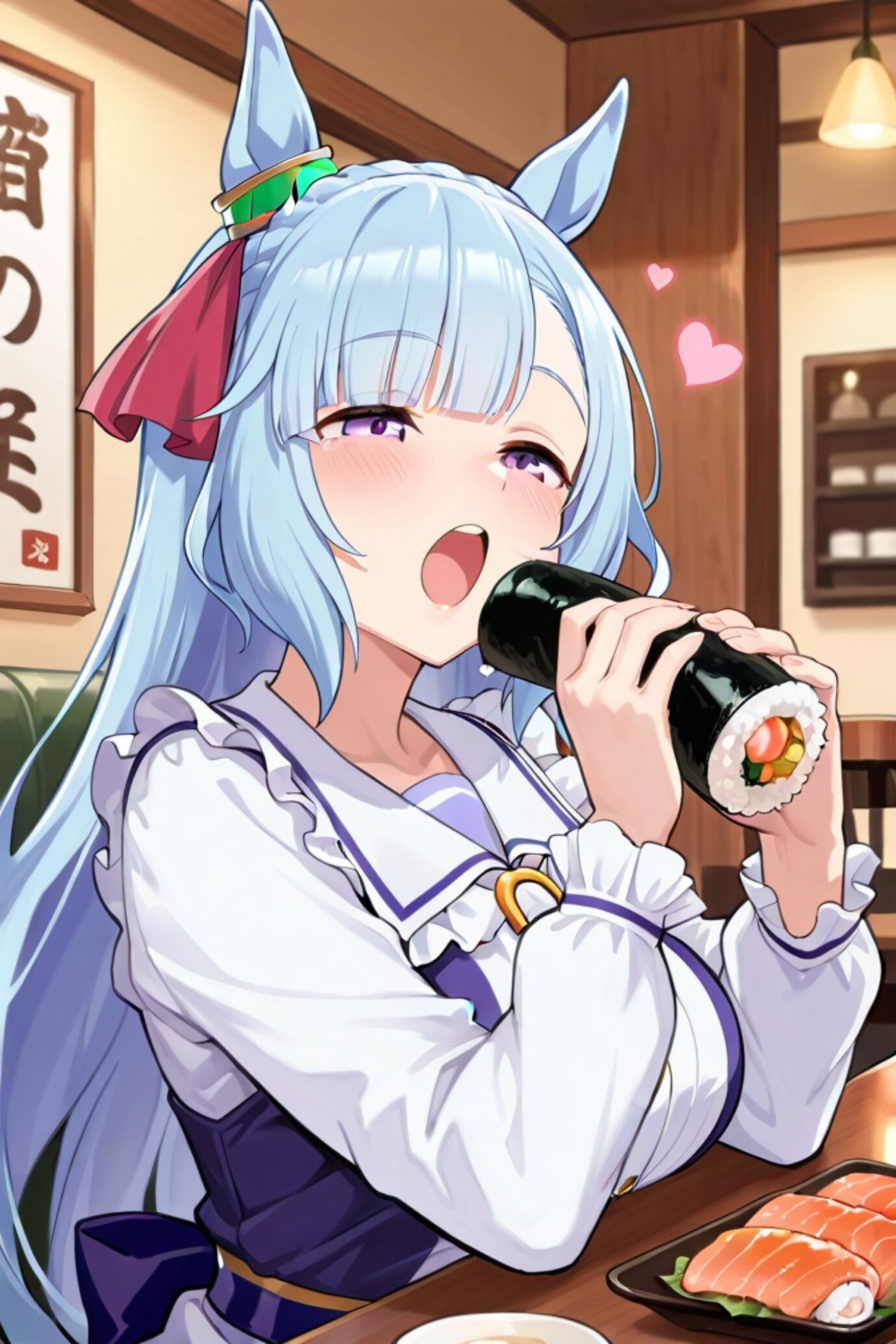 恵方巻きを食べるアルダン