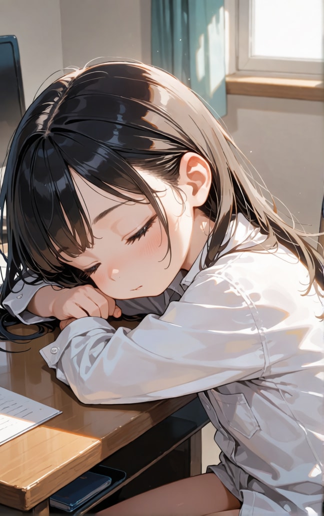 ちーちゃんと僕4 うつ伏せで寝る | の人気AIイラスト・グラビア