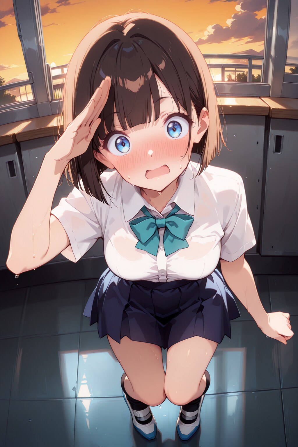 りかちゃんの恥ずかしがりながらの敬礼