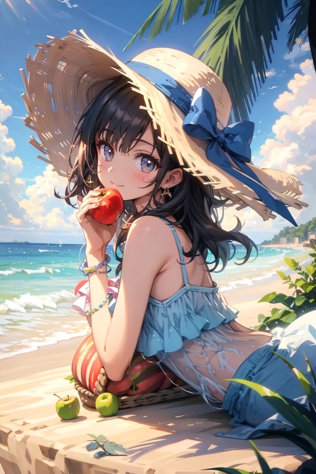 TOPAZちゃん　ービーチでの一コマー
