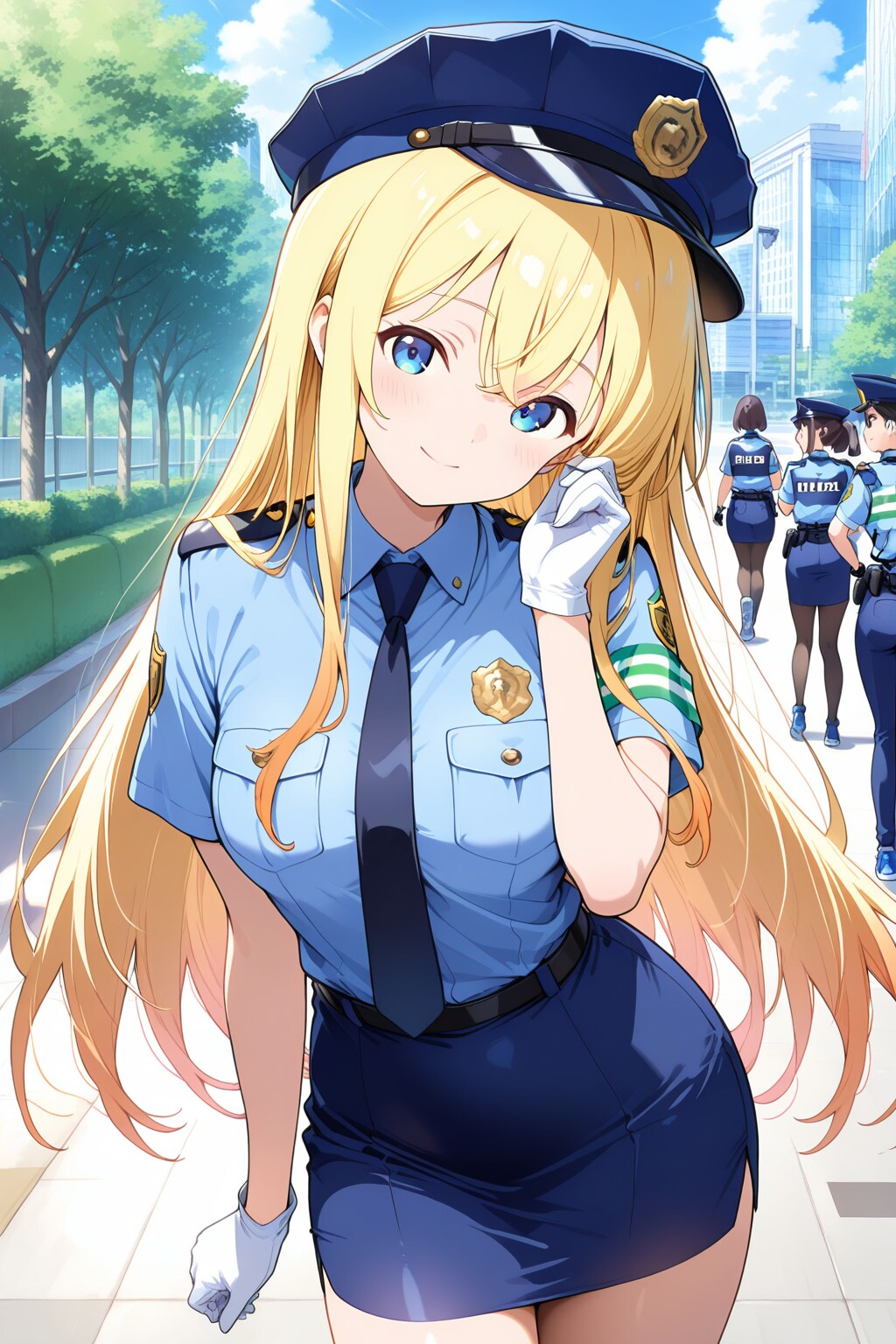 青色の制服､青色の警察官、、青色の婦警,ちちぷいちゃんン〜 | の人気AIイラスト・グラビア