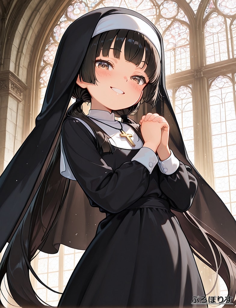 黒髪シスター