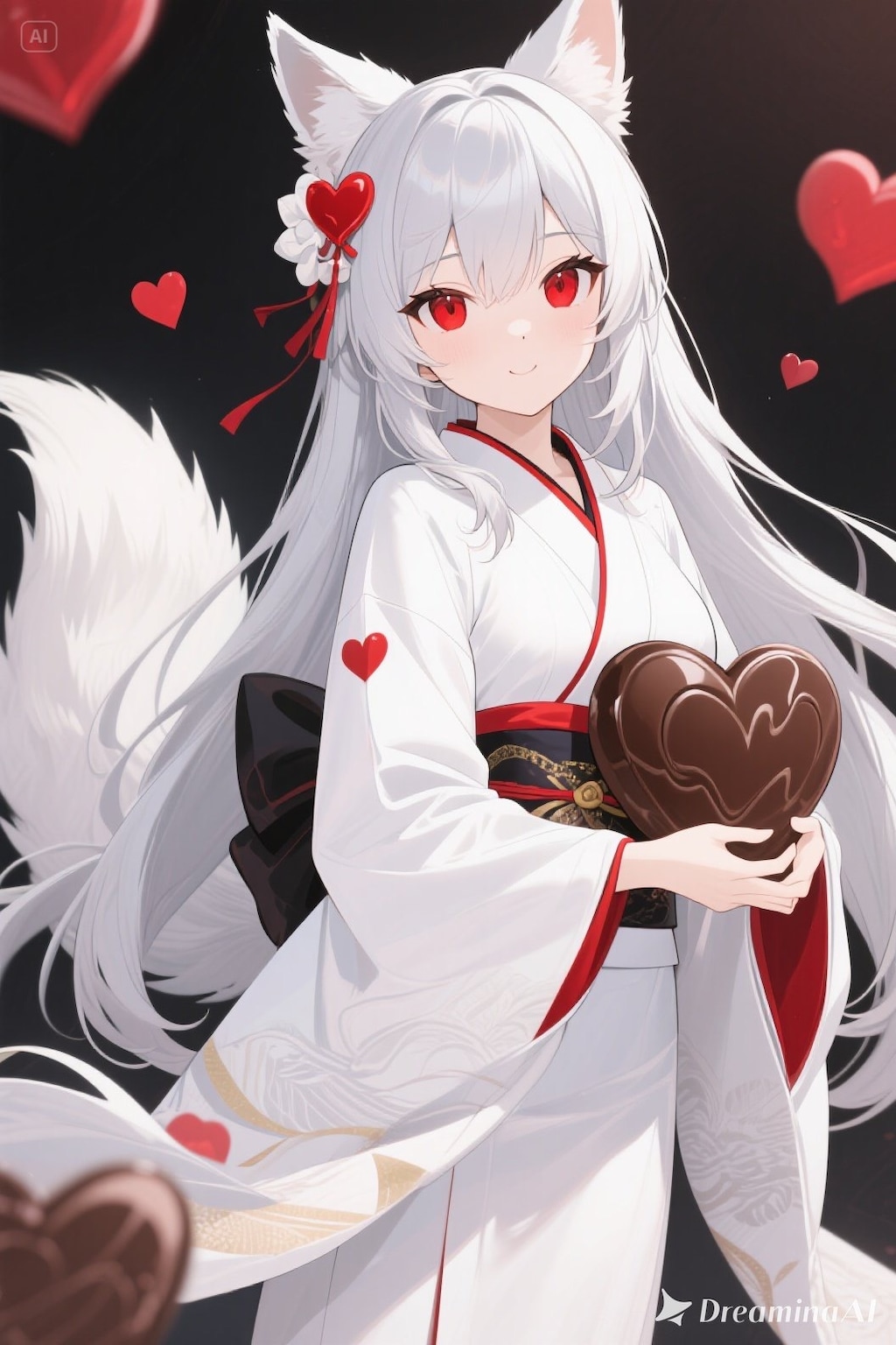 キツネの御神体様とバレンタインチョコ