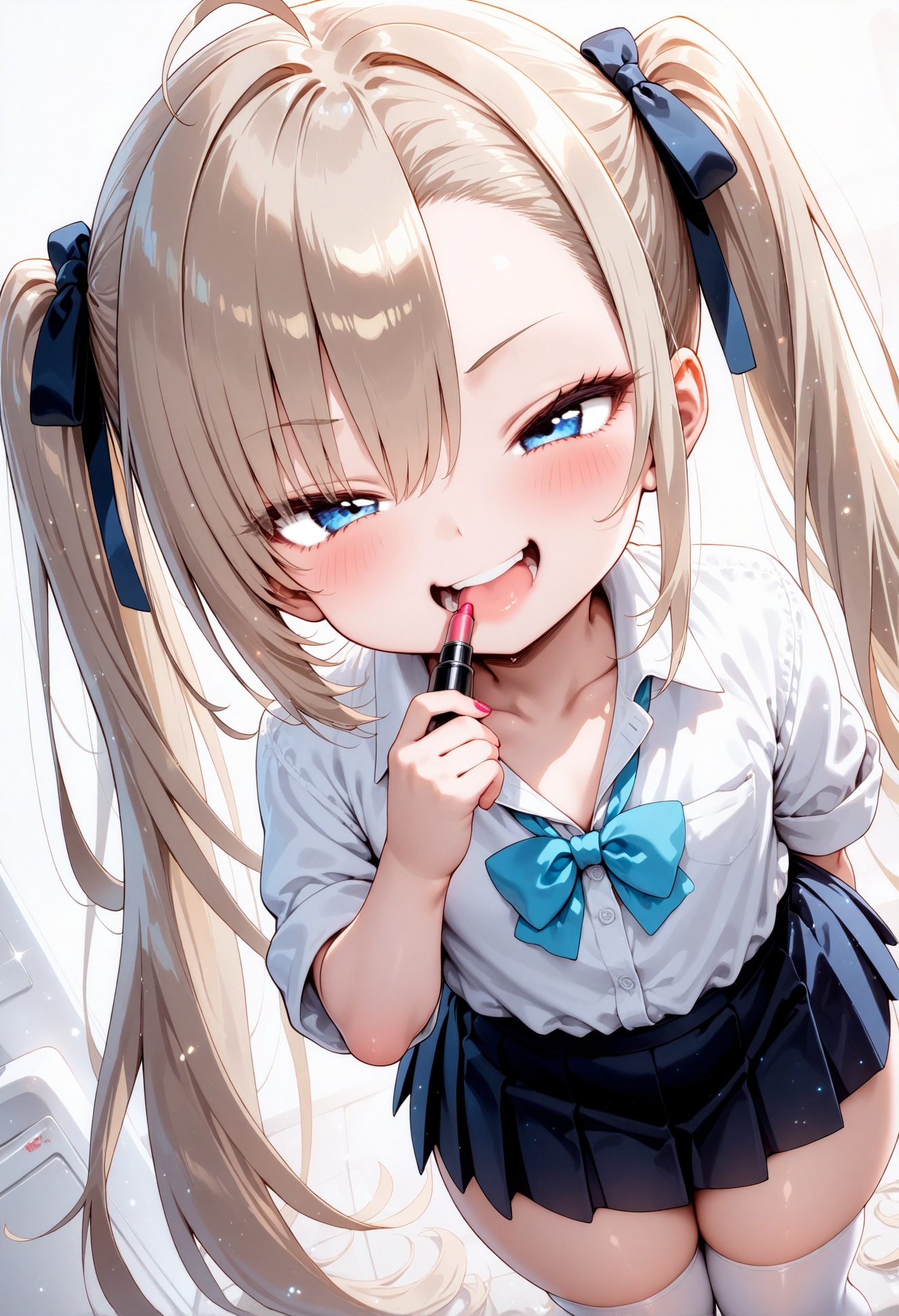 はーい、口紅ぬってと ／Okay, put on my lipstick.