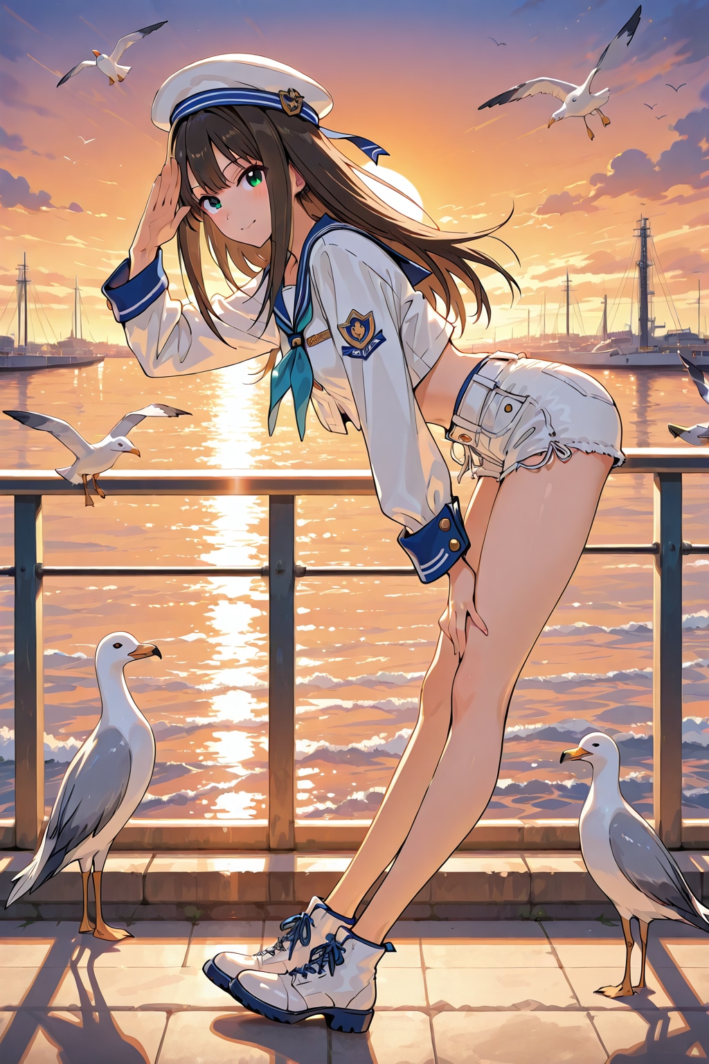 暮れゆく波止場で