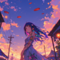 薄暮の祭りに舞う虹色の少女 5枚目