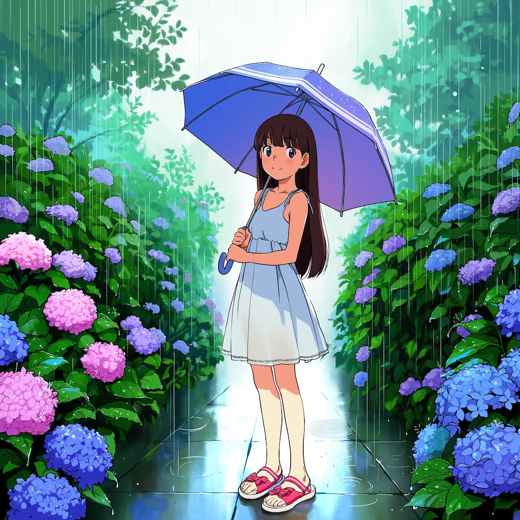 雨と紫陽花