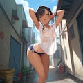 路地裏のエッチな女の子 4枚目