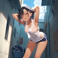 路地裏のエッチな女の子 2枚目