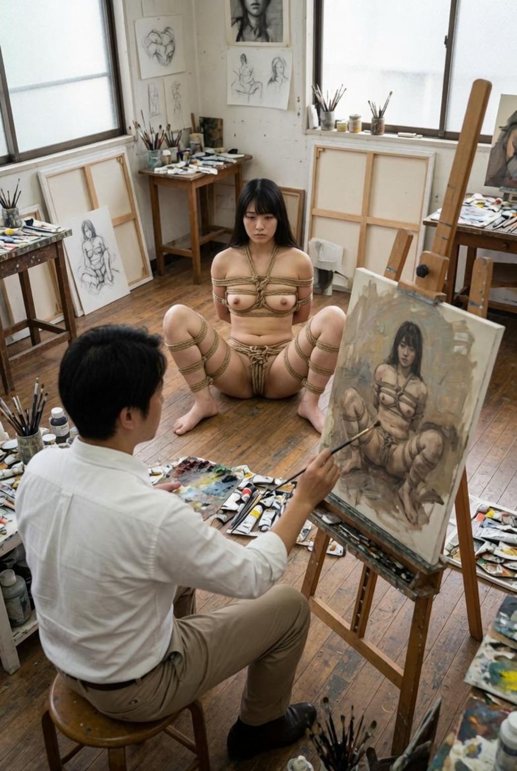 縄のキャンバス ～縛られた裸身の肖像～