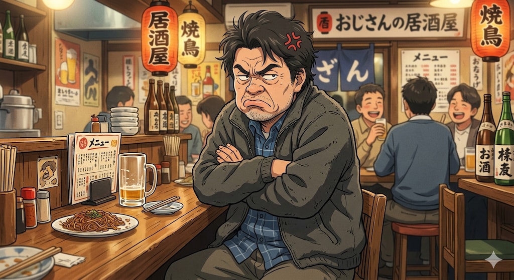めっちゃスネてるおじさん