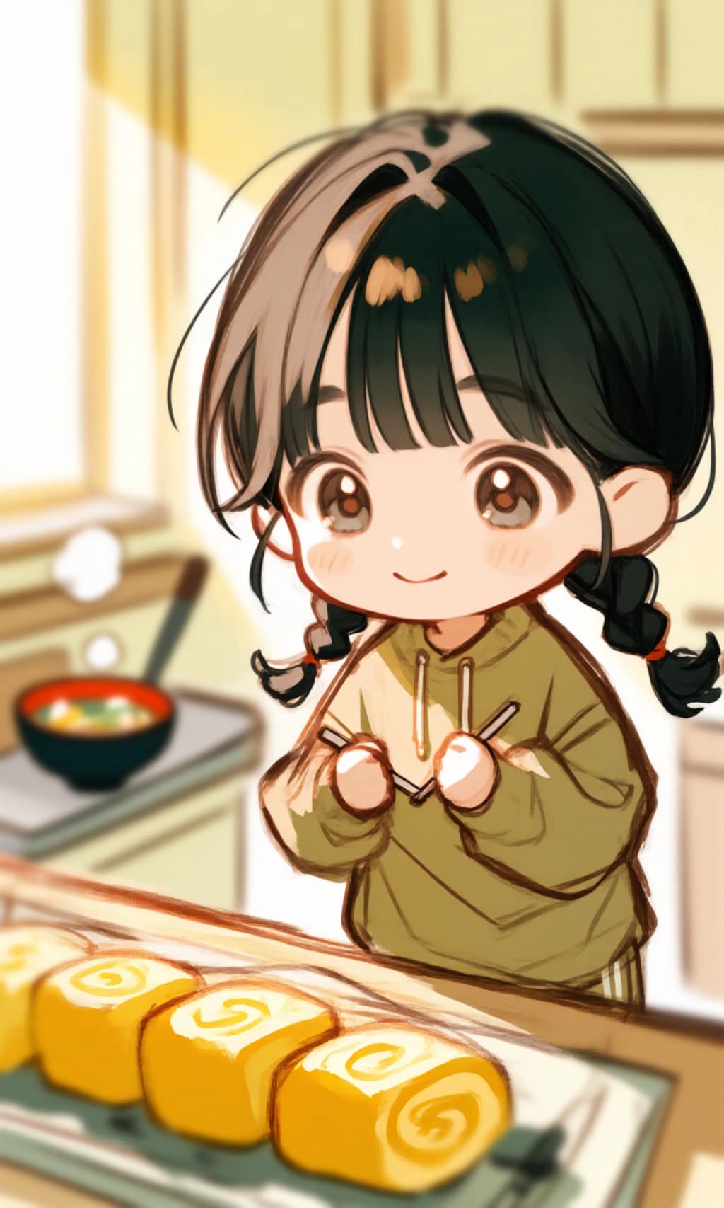 休みなのに早起きしちゃった、朝ご飯作る