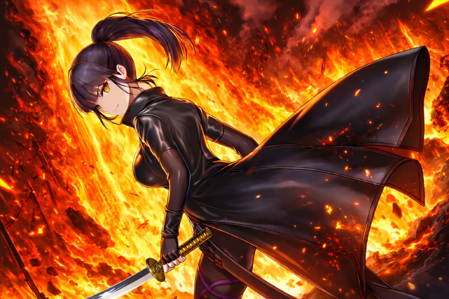 火中に舞う影 | の人気AIイラスト・グラビア