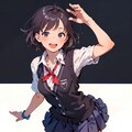 【01】High School Girl [Black Short Hair] 2枚目