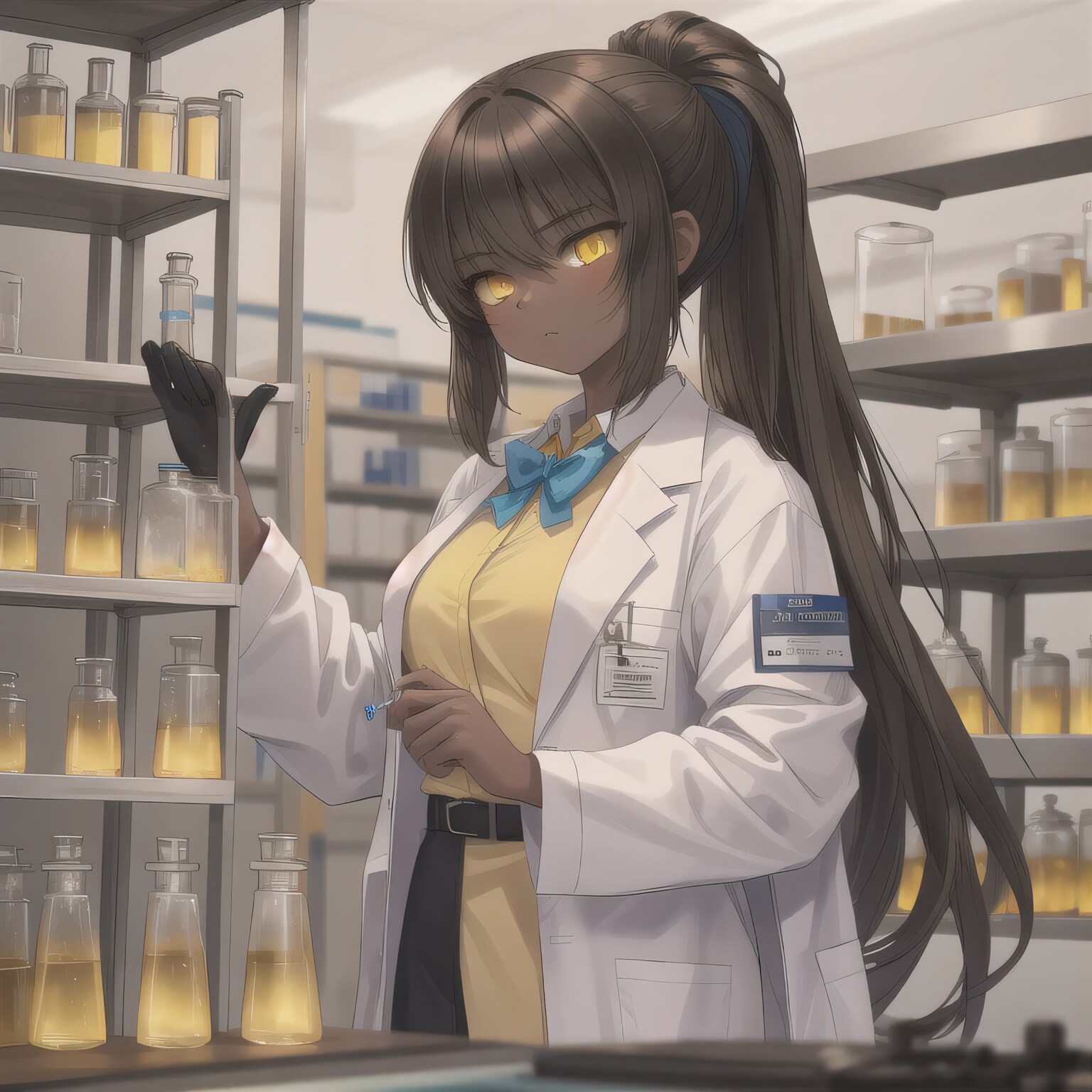 黒髪ポニテで白衣の少女５ | の人気AIイラスト・グラビア