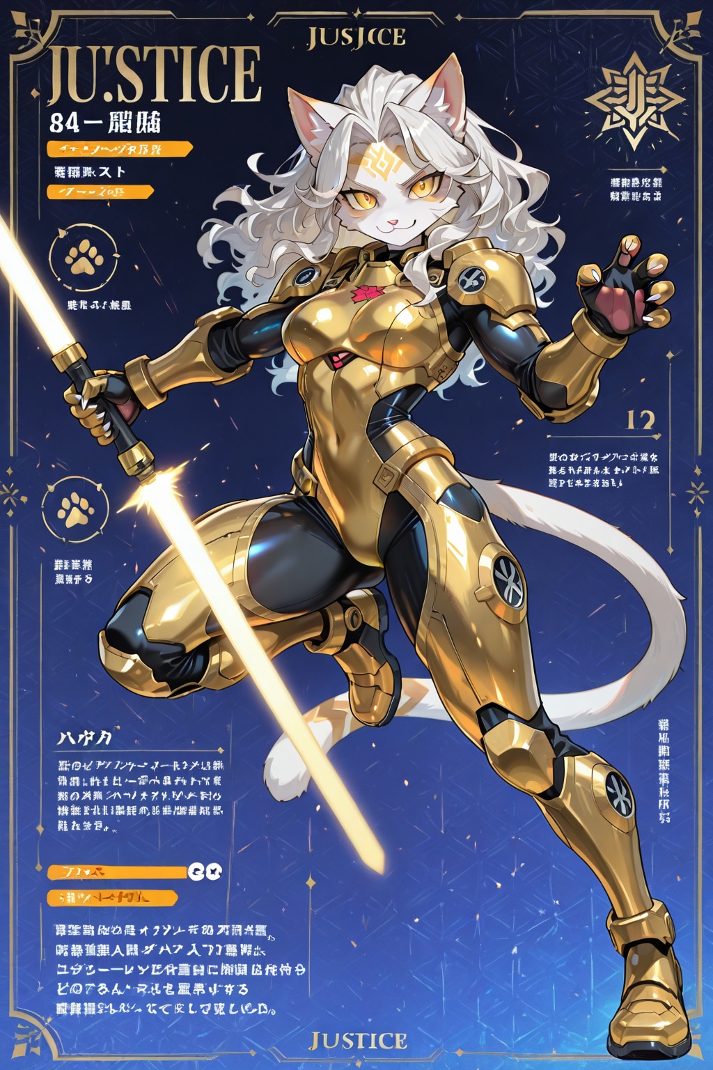 ゲーム攻略本のキャラ紹介「猫マスター戦士」