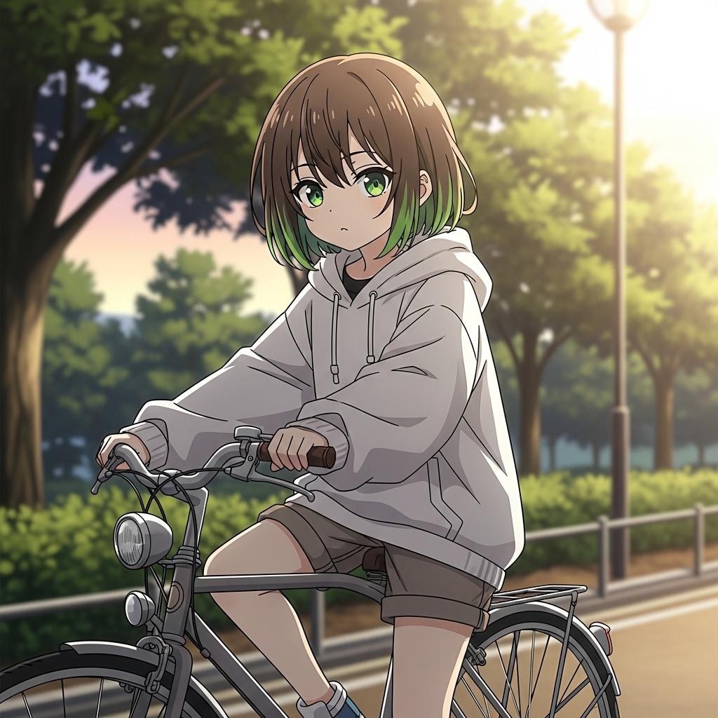 自転車に乗る 琴音ちゃん