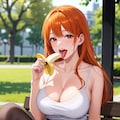 バナナを食べるお姉さん 4枚目