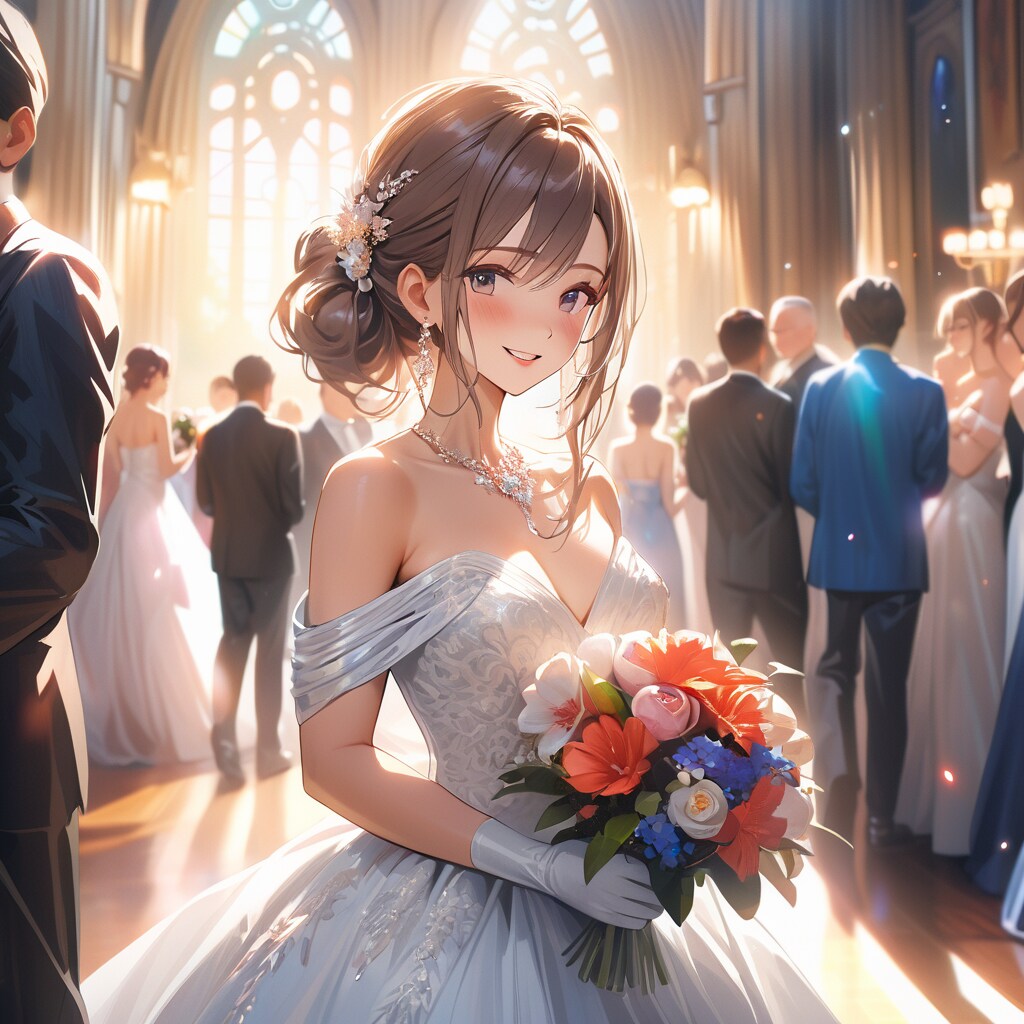 ドレス試着会でも君が一番綺麗だ！ | の人気AIイラスト・グラビア