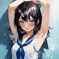 セーラー服と腋射 4枚目