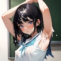 セーラー服と腋射 3枚目