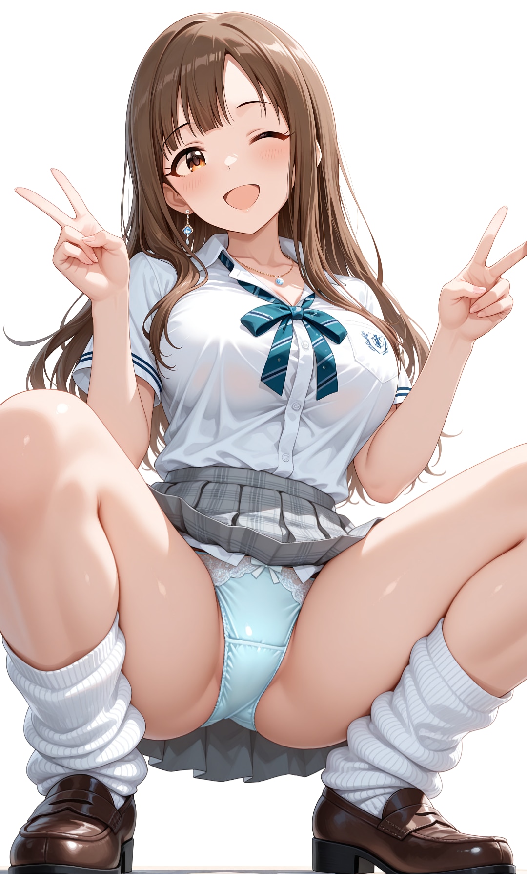 ゆかりのギャル制服しゃがみパンチラ