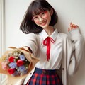 眼鏡女子 楓の花束 3枚目