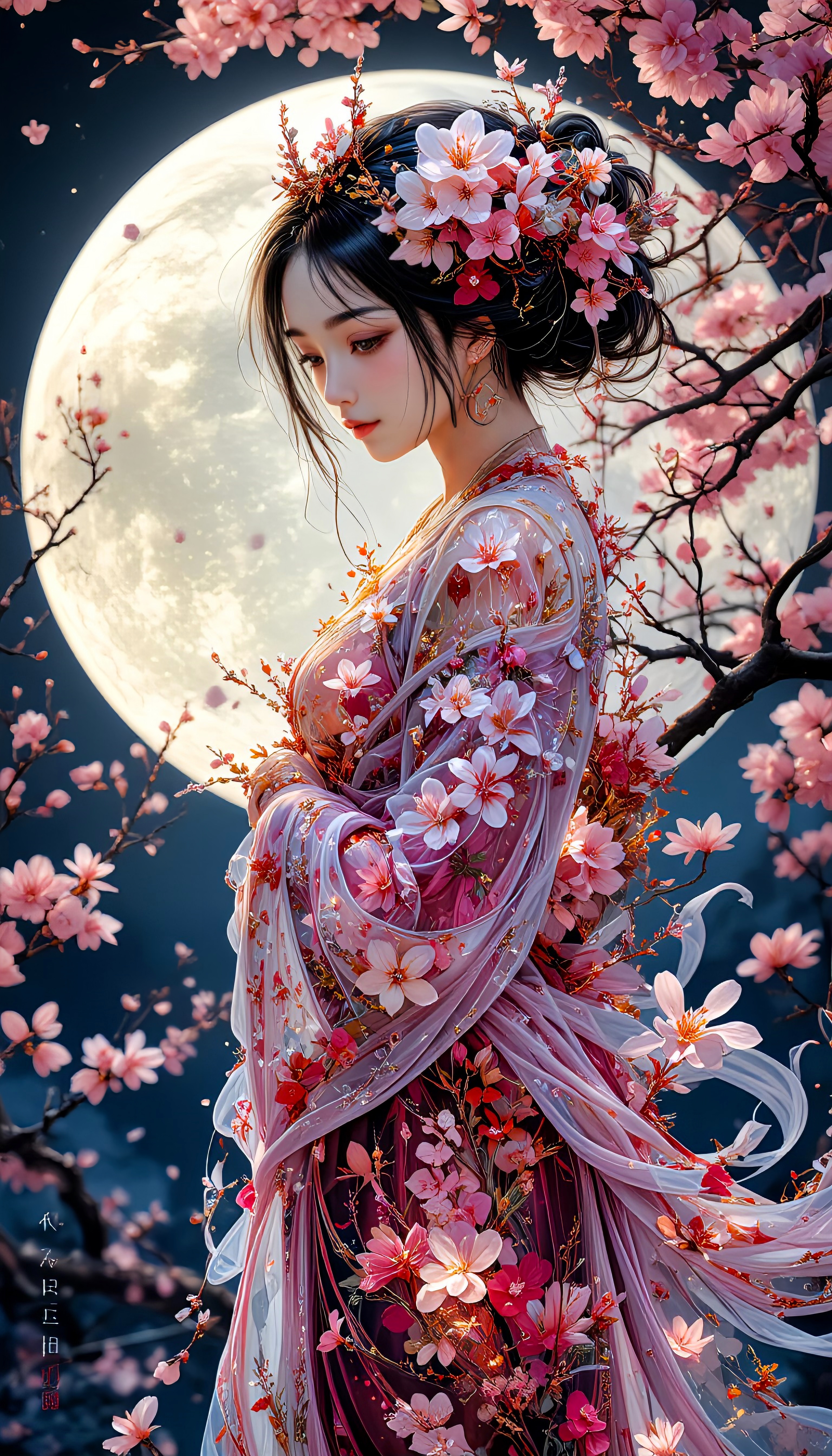 夜桜と君