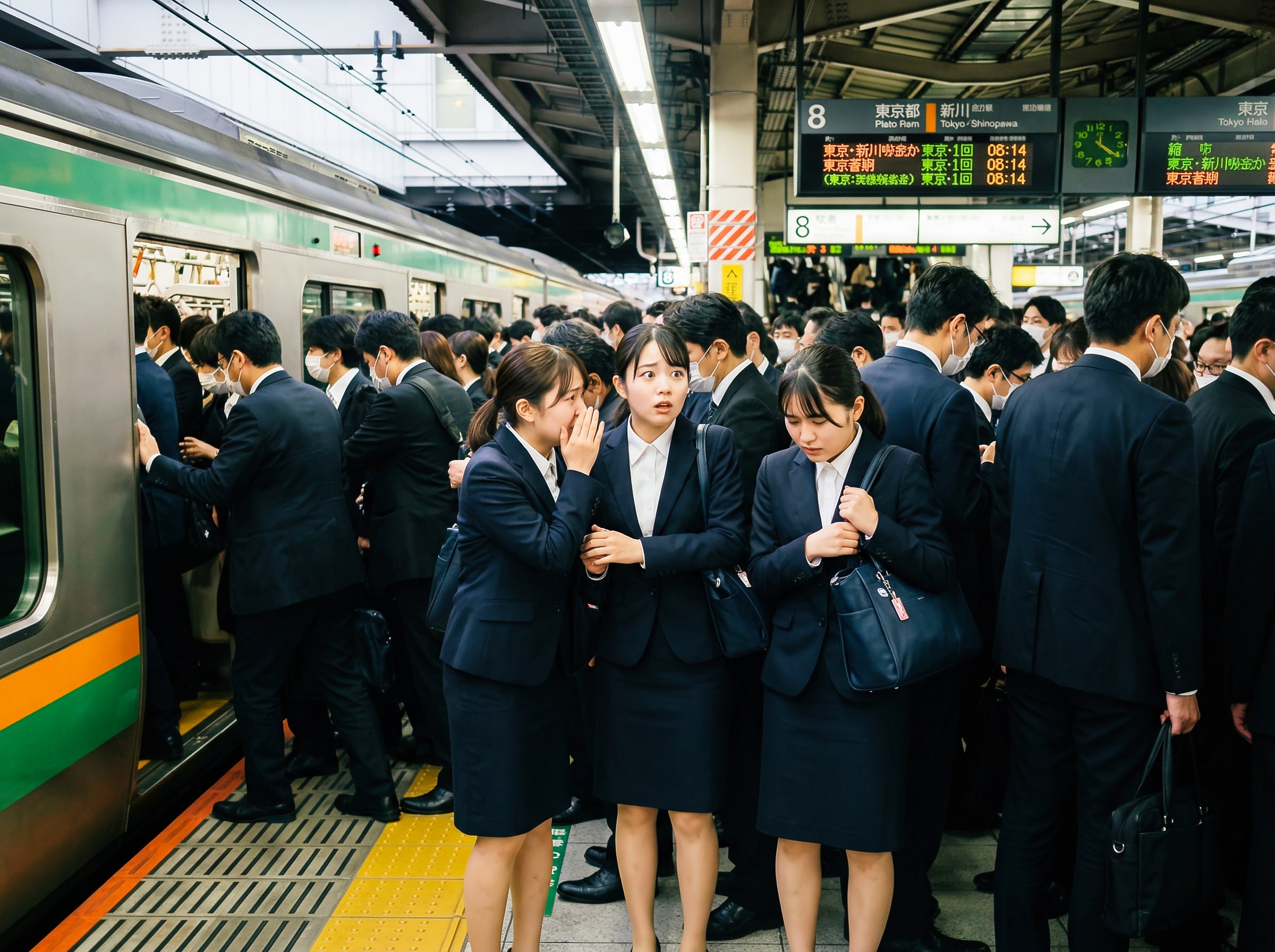 東京の洗礼 ― 通勤初日 | の人気AIイラスト・グラビア