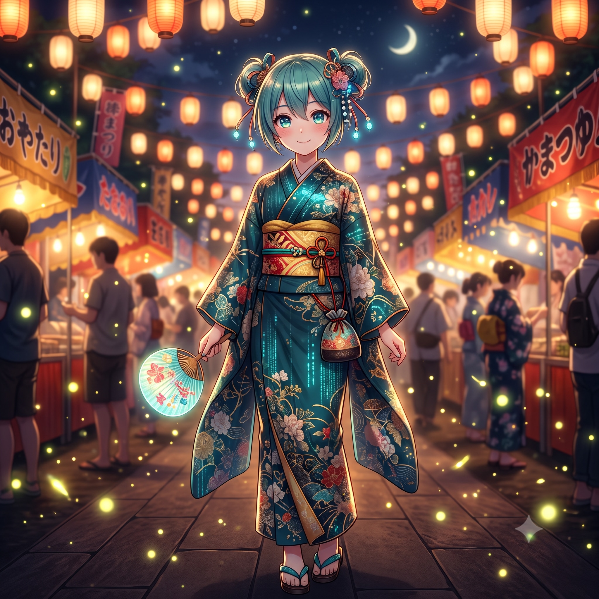 お祭りにミクさん