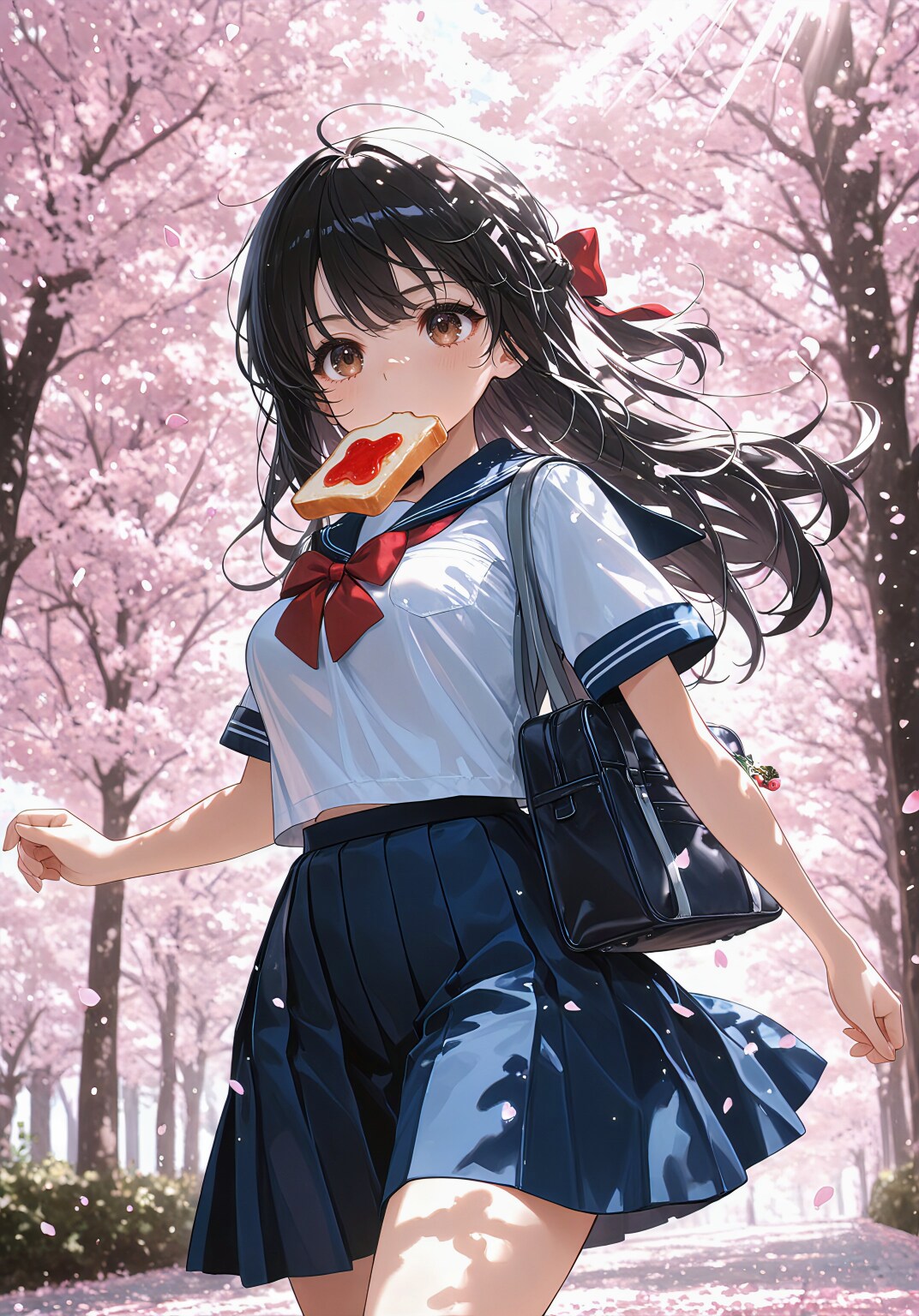 桜舞う朝のヒロイン