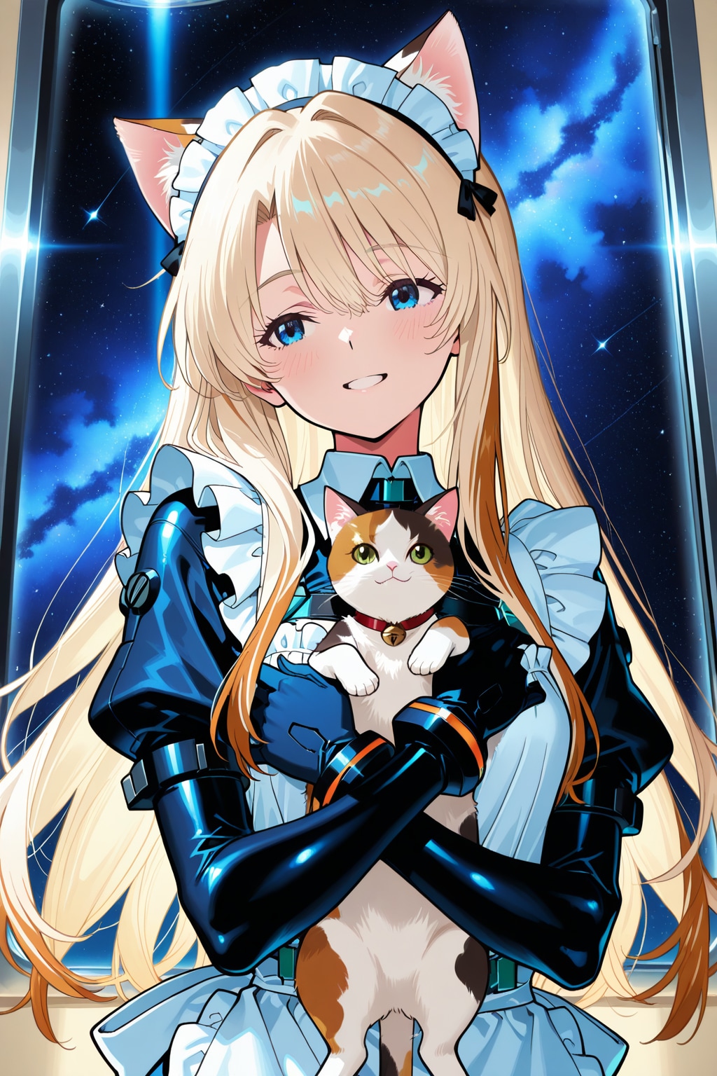 ねこを抱く猫耳少女