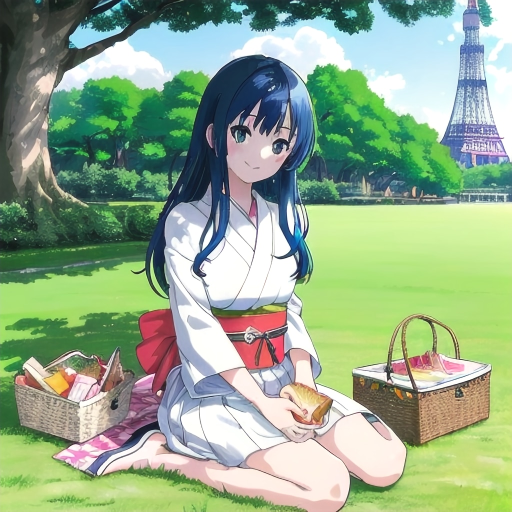 東京タワーの見えるところで一人ピクニック。。。