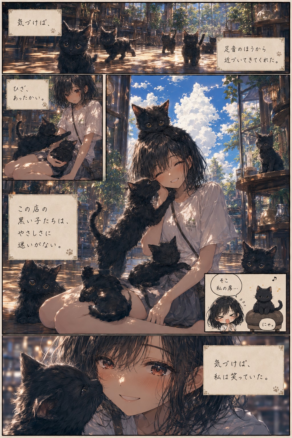 【漫画】黒子猫カフェ