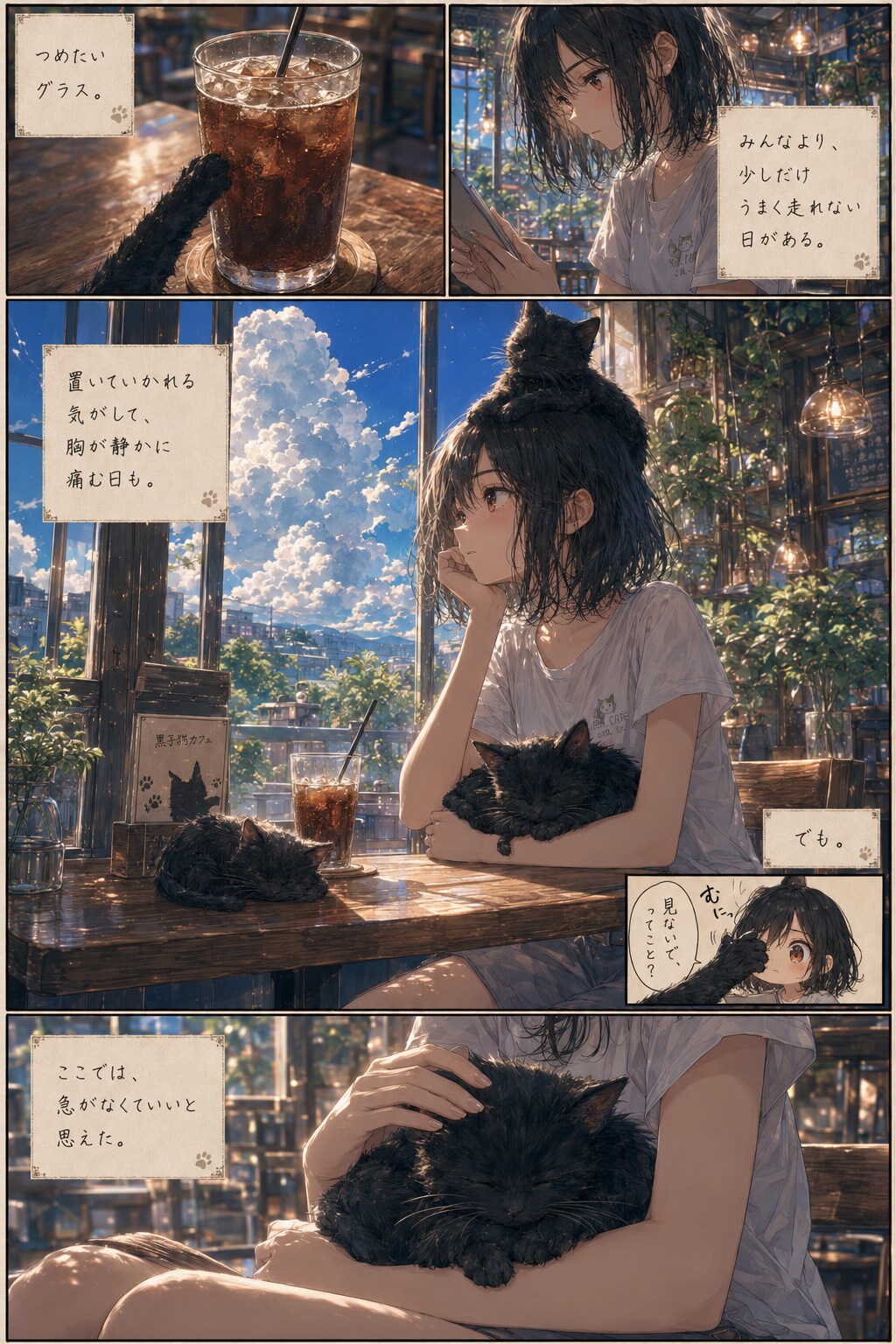 【漫画】黒子猫カフェ