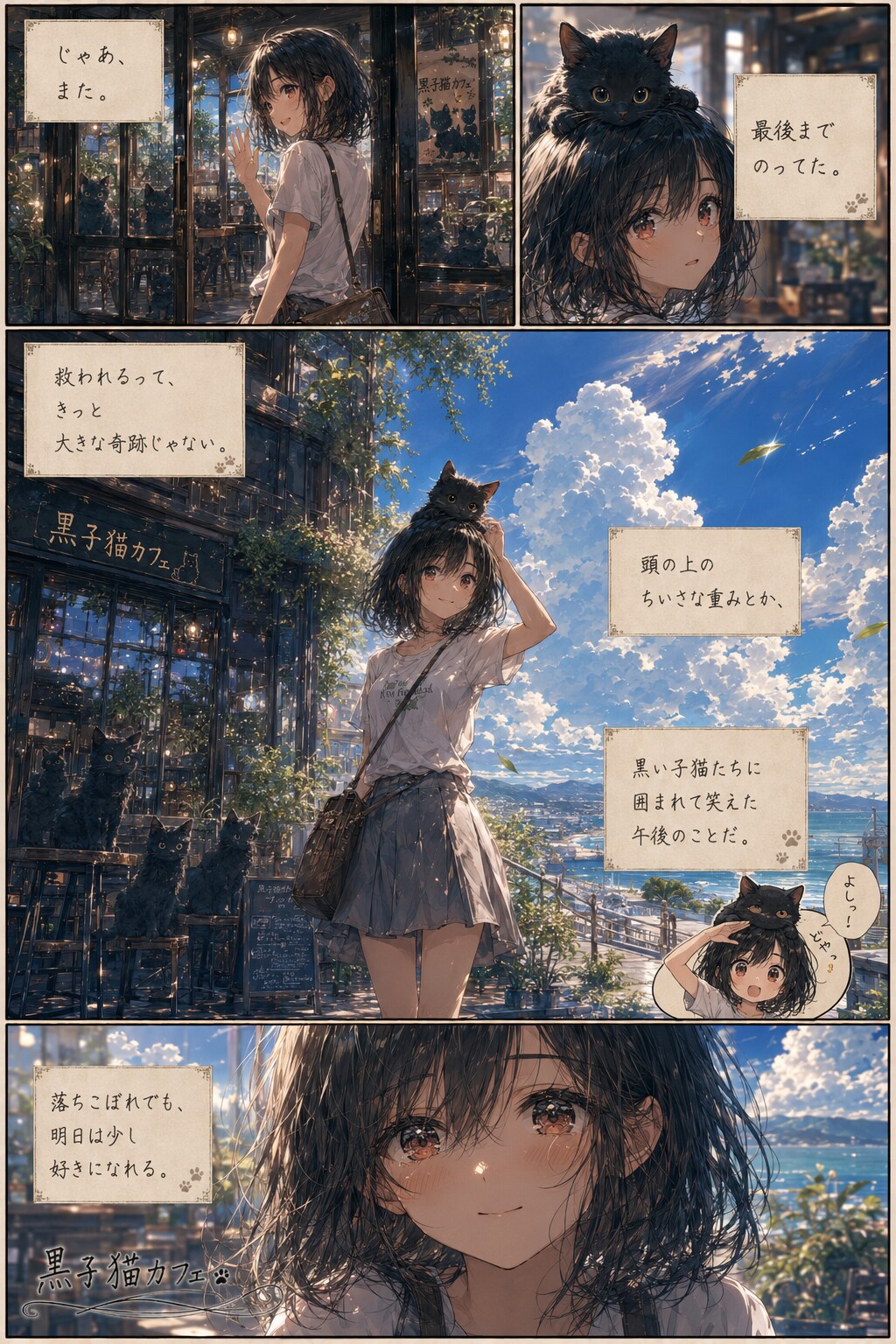 【漫画】黒子猫カフェ