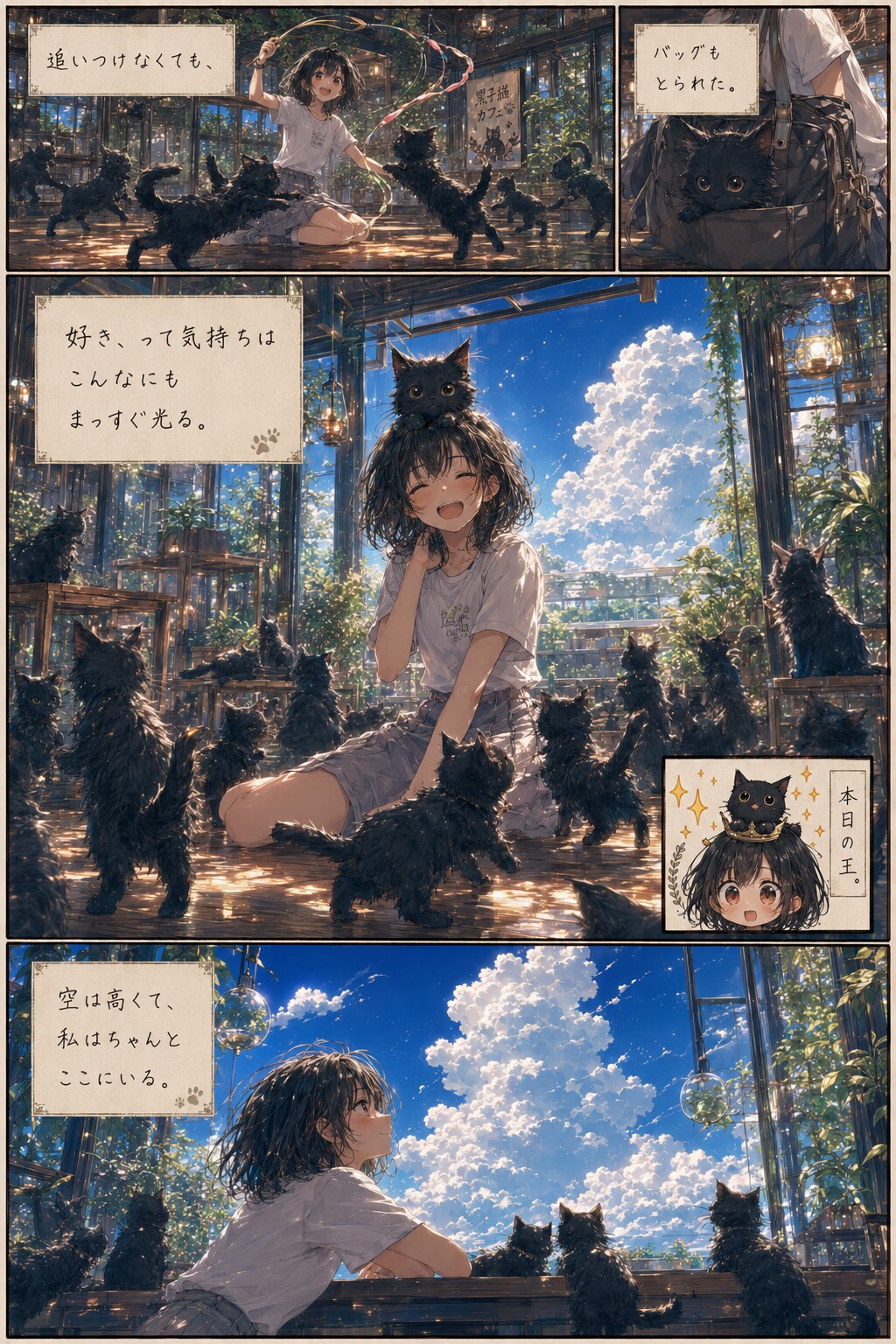 【漫画】黒子猫カフェ
